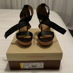 Franco Sarto Black Platform Sandals